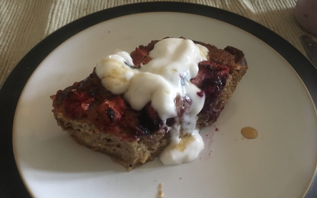 Wholegrain, Berries & Egg Breakfast Pudding