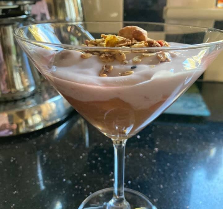 Rhubarb & Strawberries with Granola