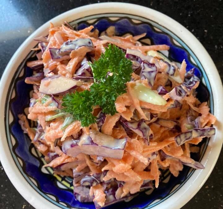Homemade Coleslaw with Red Cabbage
